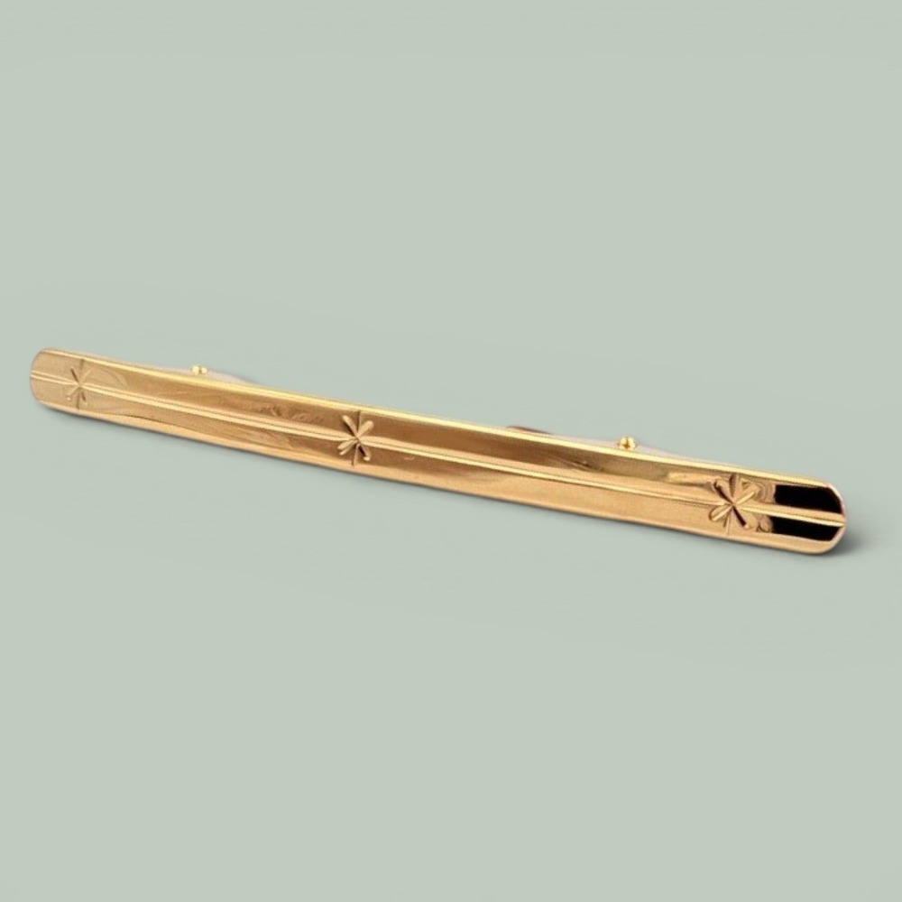 Vintage Pierre Cardin Tie Clip Gold Tone Men Jewelry Suit Accesory